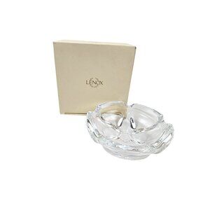 Lenox Sunflower Dish Lead Crystal Clear Glass Ashtray Vintage Home Decor